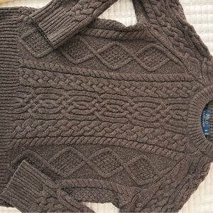 Polo by Ralph Lauren Dark Brown Cable Knit Sweater